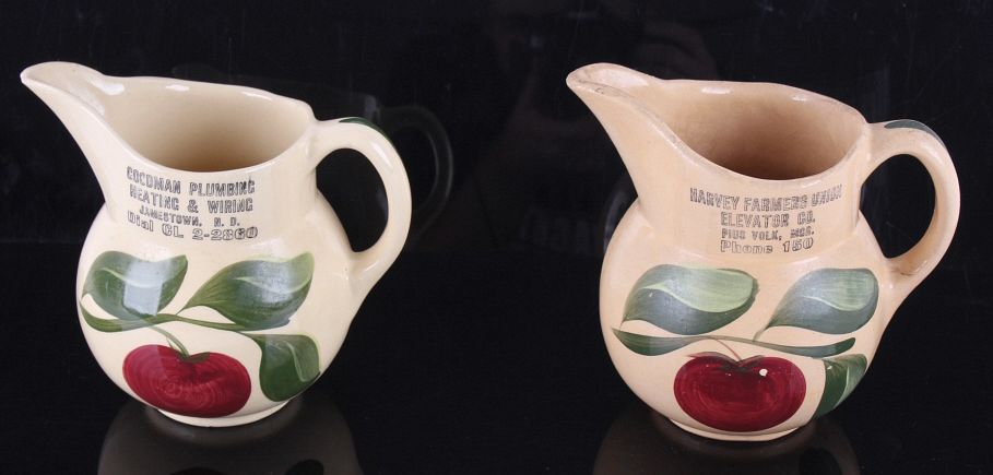 Appraisal: North Dakota Watt Ware Apple Pitcher Pair For your consideration