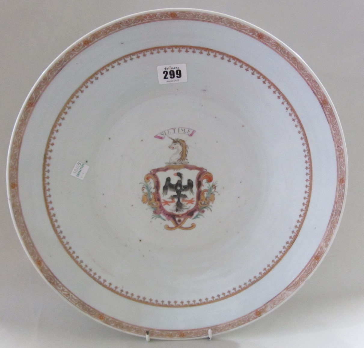 Appraisal: A Chinese porcelain armorial dish Qianlong painted with a central