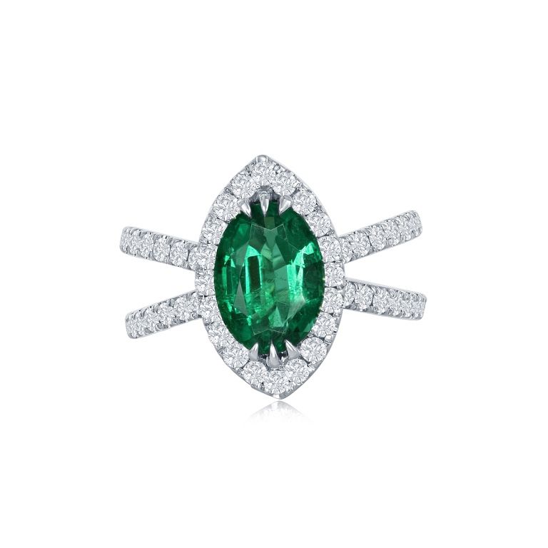 Appraisal: OVAL EMERALD RING Size Fancy Shape OVAL Setting K W