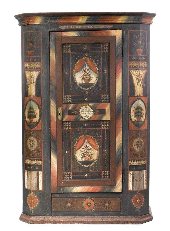 Appraisal: PAINTED ARMOIRE Appenzell inscr ANNA BARBARA STURZENEGGER and dated Painted