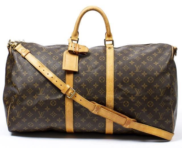 Appraisal: Louis Vuitton Keepall Bandouliere handbag in brown monogram coated canvas