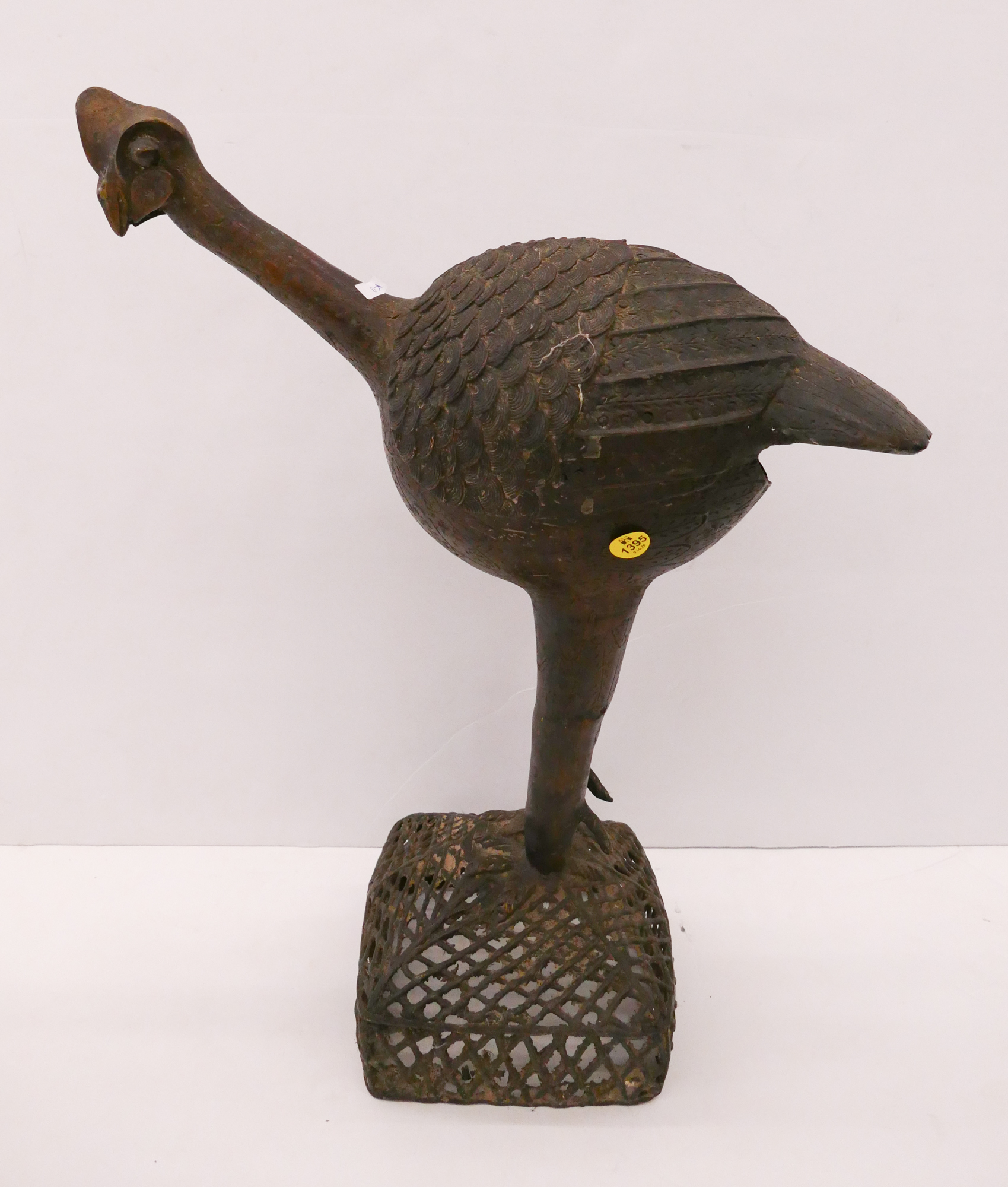 Appraisal: Ashanti African Bronze Bird Statue- ''