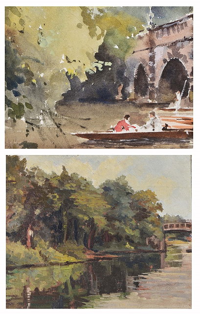 Appraisal: ATTRIBUTED TO JOHN YARDLEY b 'The Punt' watercolour x cm