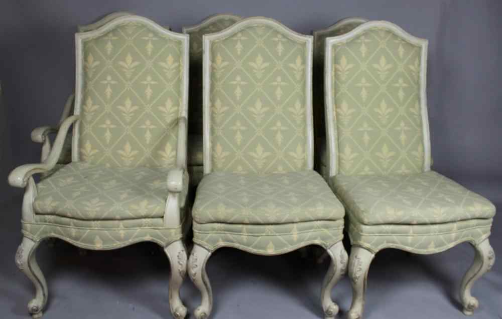 Appraisal: SET OF SIX PAINTED QUEEN ANNE STYLE HIGH BACK DINING