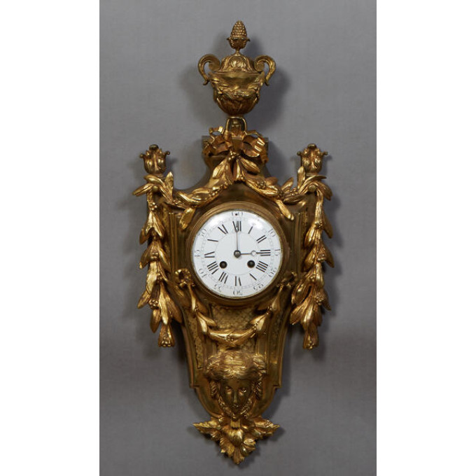 Appraisal: French Louis XVI Style Gilt Bronze Cartel Clock late th