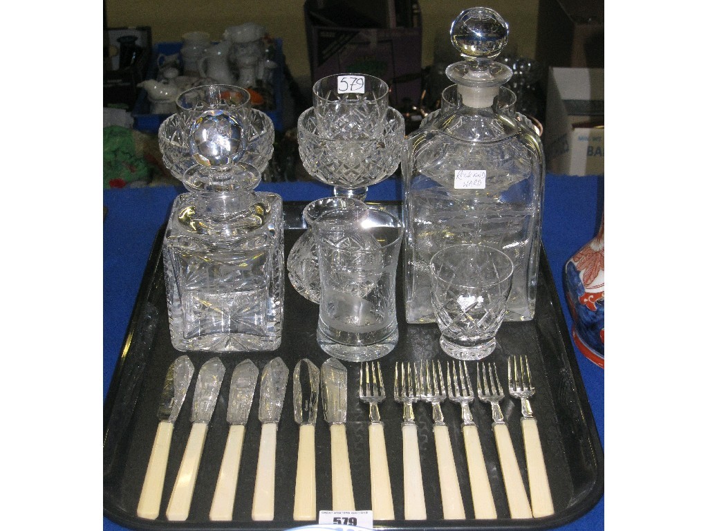 Appraisal: Lot comprising assorted glassware cutlery set etc to include a