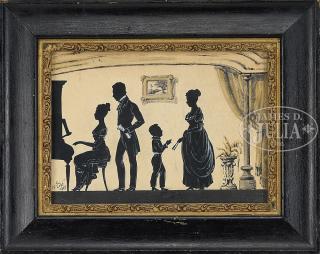 Appraisal: FAMILY SILHOUETTE GROUP SIGNED P LORD Circa Maine Depicting a