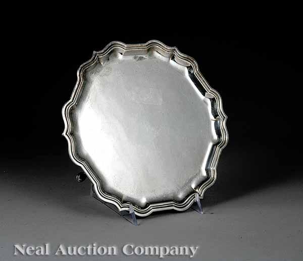 Appraisal: An English Sterling Silver Salver Sheffield retailed Asprey London plain