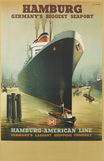 Appraisal: PAUL THEODORE ETBAUER - HAMBURG GERMANY'S BIGGEST SEAPORT HAMBURG-AMERICA LINE