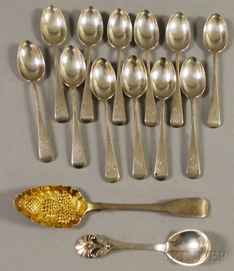 Appraisal: Small Group of Mostly British Silver Flatware a set of