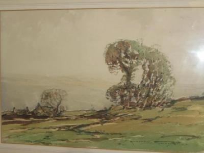 Appraisal: KERSHAW SCHOFIELD Landscape with Trees in the Foreground signed label