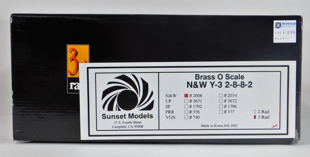 Appraisal: RD RAIL BRASS O SCALE N W Y- - -