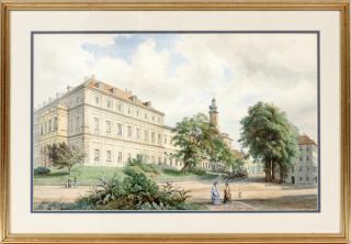 Appraisal: C HUMMEL WATERCOLOR C HUMMEL WATERCOLOR H W GERMAN CITY