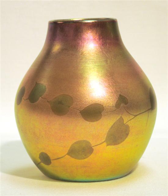 Appraisal: th C Tiffany Favrile vase signed ''L C Tiffany -