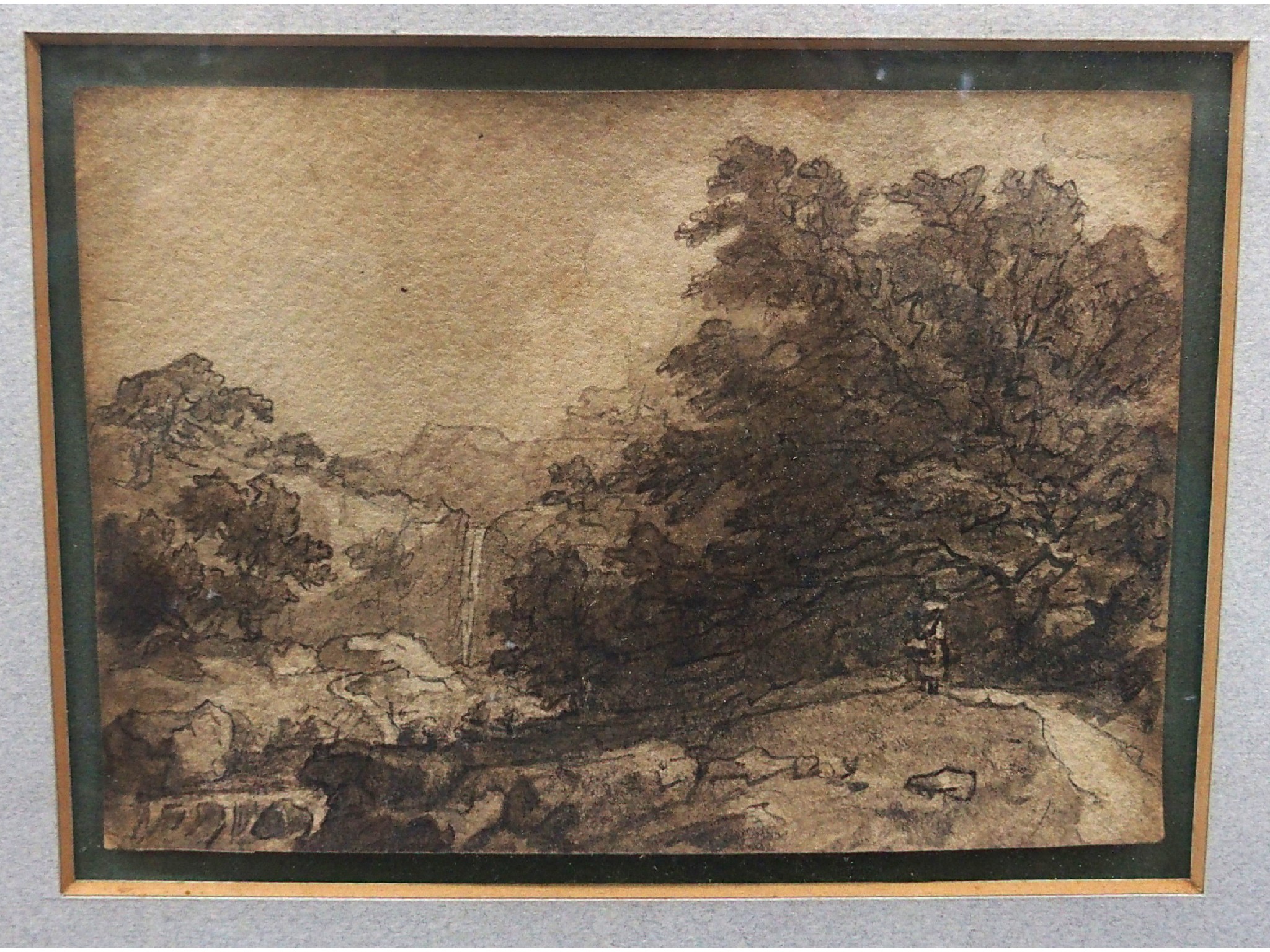 Appraisal: Attributed to SIR GEORGE BEAUMONT Valley of Desolation pen and