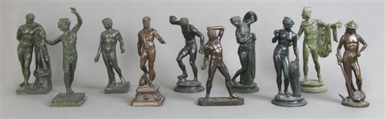 Appraisal: A Collection of Ten Neoclassical Bronze and Cast Metal Figures