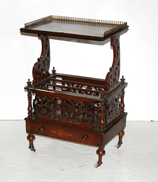 Appraisal: A Victorian gilt bronze mounted rosewood canturbury height in width