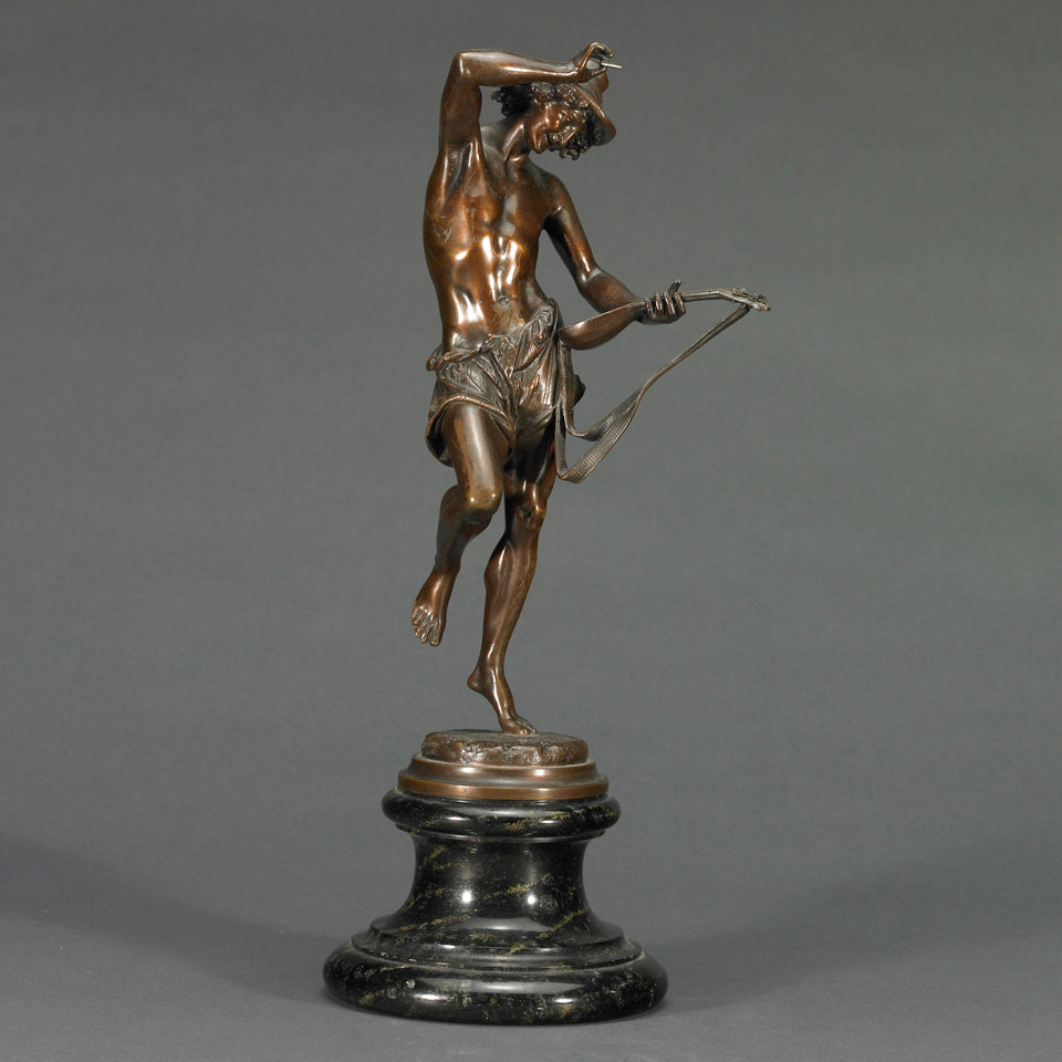 Appraisal: NEAPOLITAN DANCER WITH MANDOLIN Albert-Ernest Carrier-Belleuse French - patinated bronze