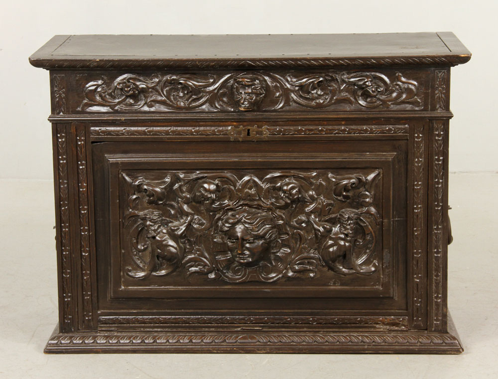 Appraisal: - Continental Baroque Style Cabinet Continental Baroque style carved wood