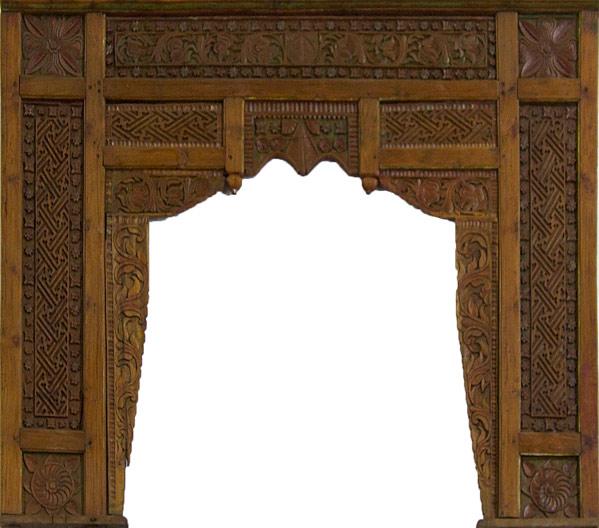 Appraisal: ORNATE CARVED PANEL Java Indonesia Teakwood archway with ornate design