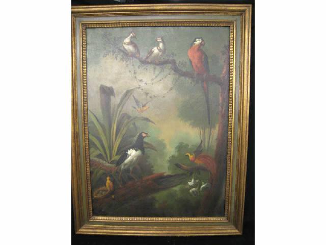 Appraisal: Ira Monte Oil Birds in A Tropical Landscape image area