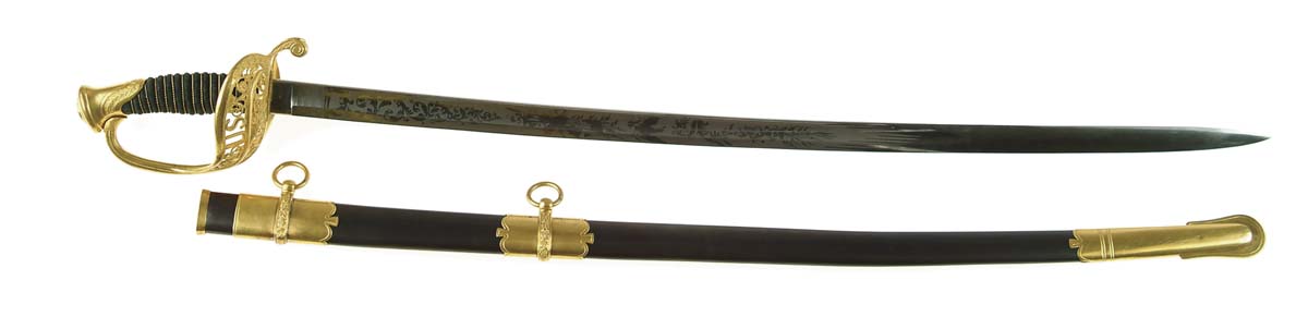 Appraisal: SPECTACULAR MODEL STAFF FIELD OFFICERS SWORD blade and scabbard both