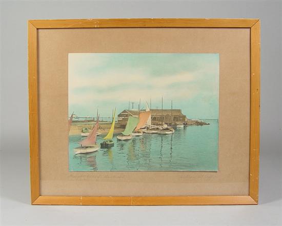 Appraisal: Coffin William W Circa Straight Wharf Nantucket Tinted photograph on