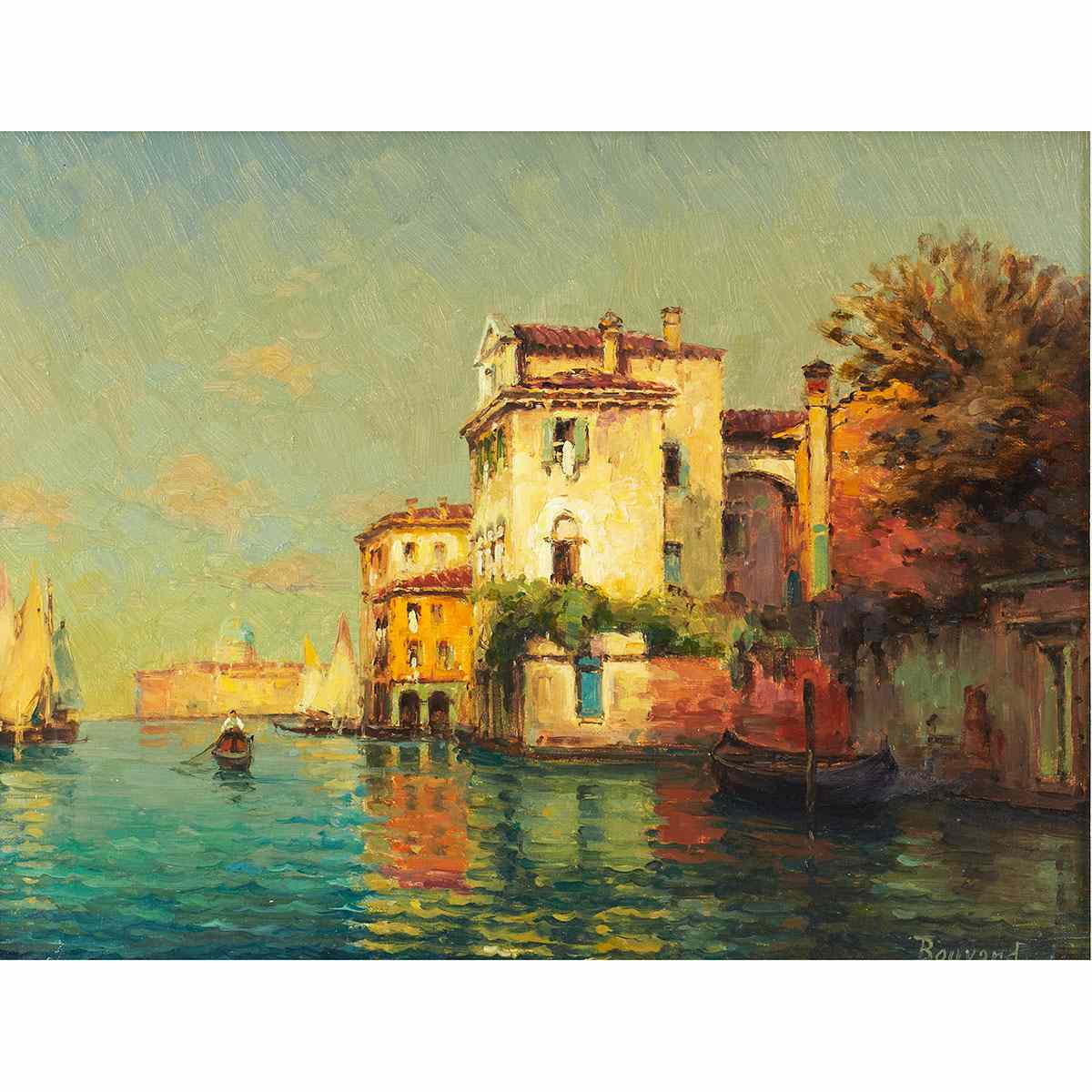 Appraisal: Bouvard th th Century French VENICE Oil on canvas signed