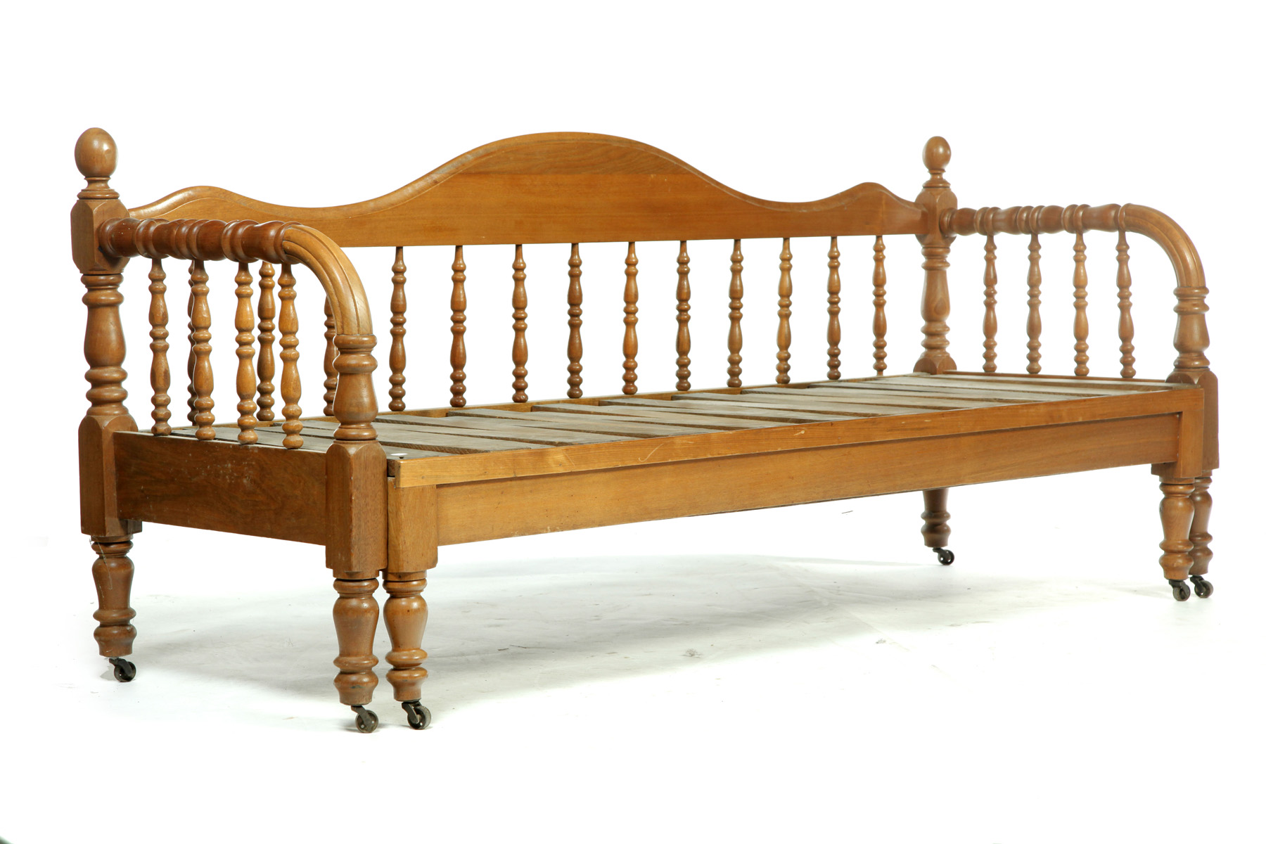 Appraisal: JENNY LIND DAYBED Walnut with pine secondary Expands to fit