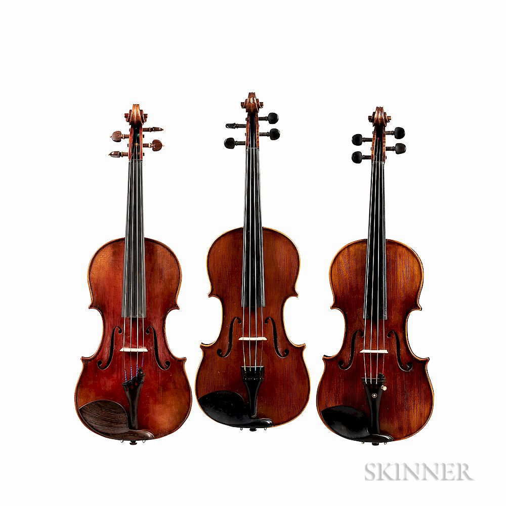 Appraisal: Three Violins Three Violins labeled Copy of Joseph Guarnerius fecit