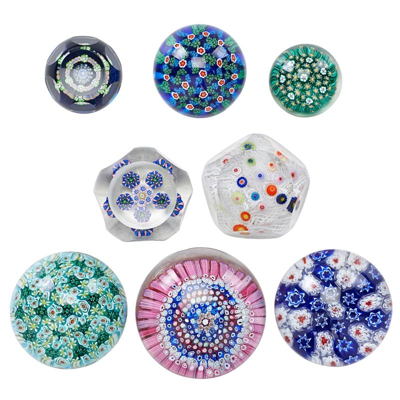 Appraisal: MILLEFIORI ART GLASS PAPERWEIGHTS Condition Report