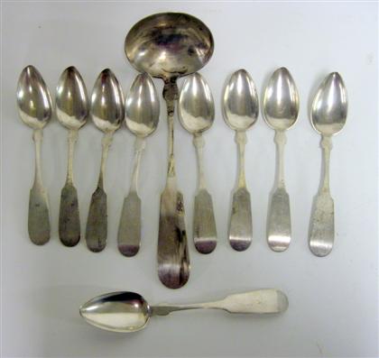 Appraisal: Set of American coin silver spoons and soup ladleeaston and