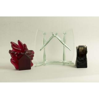 Appraisal: Three Art Glass Sculptures Carol Lawton Three art glass sculptures