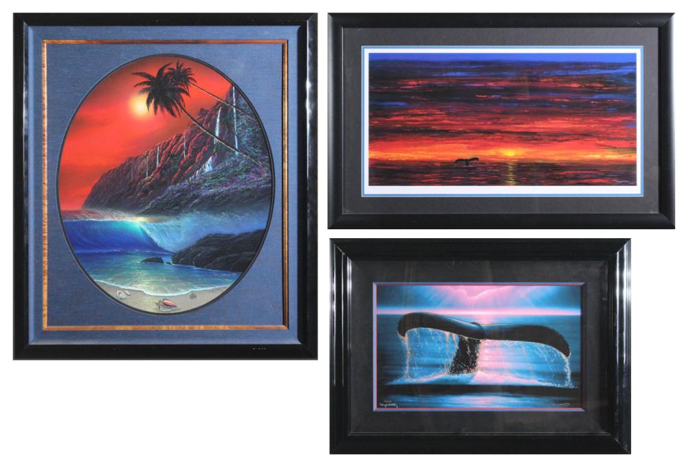 Appraisal: ROBERT WYLAND California b three prints Whale Morning Warm Tropical