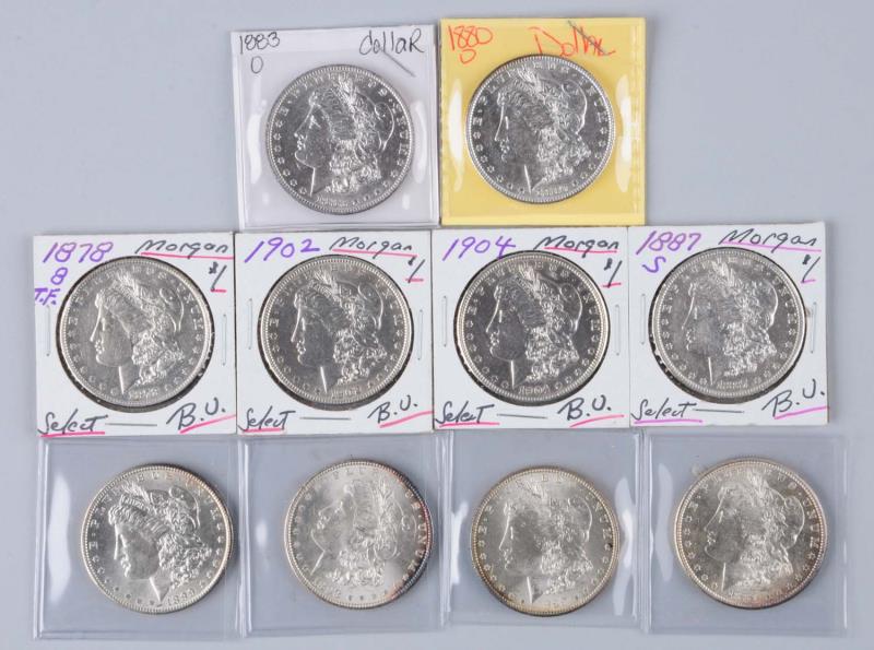 Appraisal: Lot Of Morgan Silver Dollars TF MS O MS S