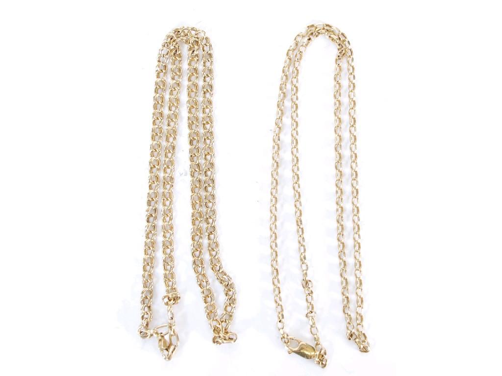 Appraisal: TWO ct GOLD CHAIN NECKLACES gms EST -