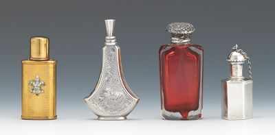 Appraisal: A Group of Four Miniature Perfume Bottles Including a bottle