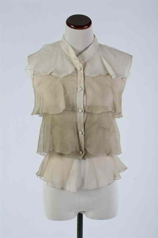 Appraisal: VALENTINO SILK OMBRE SLEEVELESS BLOUSE Size numbered BO GO Tiered