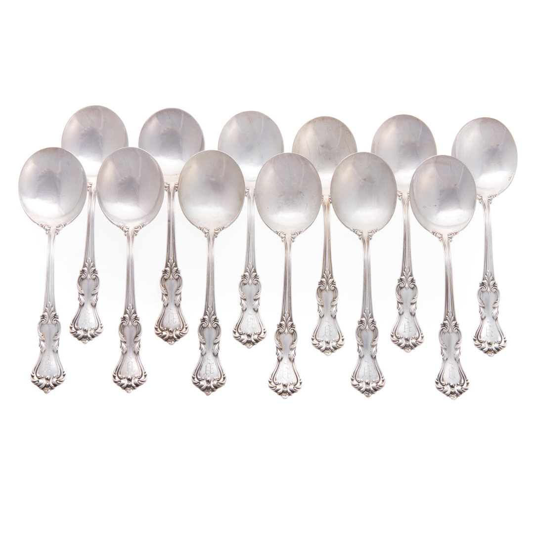 Appraisal: Set of Reed Barton sterling soup gumbo spoons in the