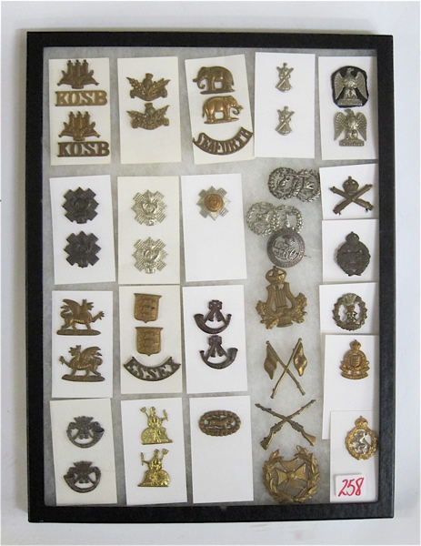 Appraisal: COLLECTION OF BRITISH AND SCOTTISH MILITARY COLLAR BADGES including KOSB