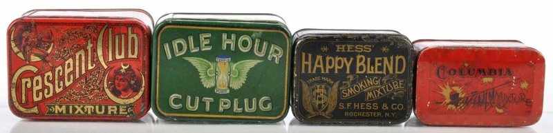 Appraisal: Lot of Round Corner Tobacco Tins Description Pre- lot includes