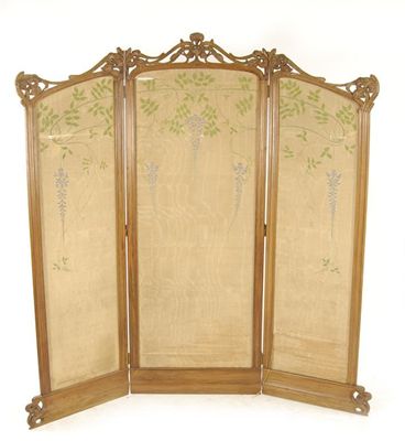 Appraisal: An Art Nouveau three fold screen in the manner of