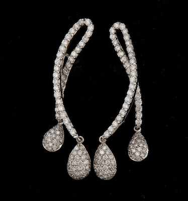 Appraisal: A Pair of Diamond Earrings k white gold earrings of