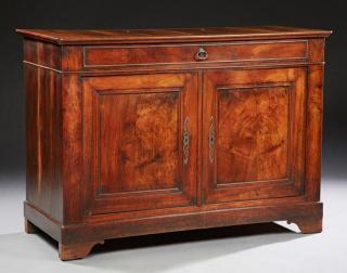 Appraisal: French Louis Philippe Carved Walnut Sideboard c the rounded corner