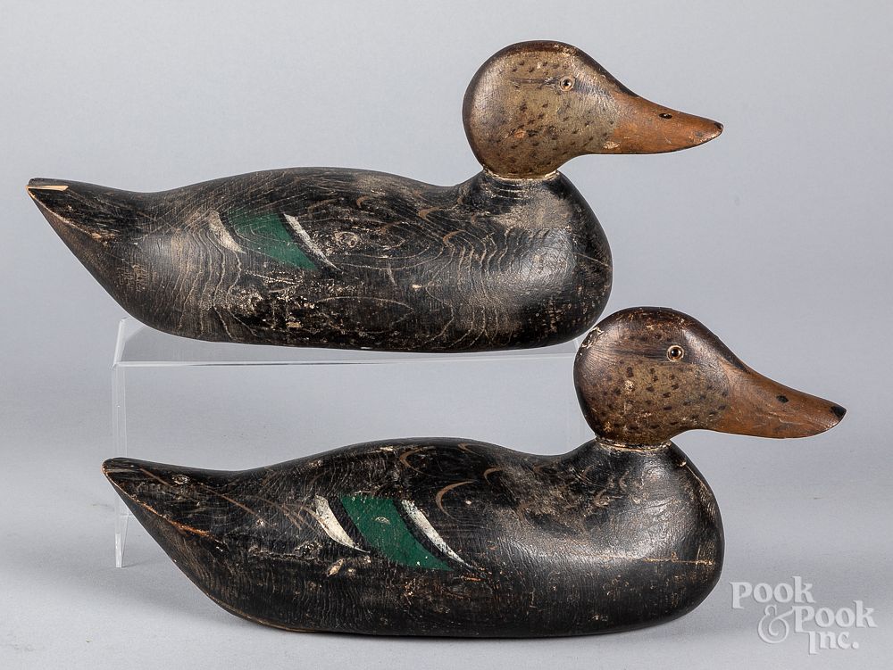 Appraisal: Pair of carved and painted mallard duck decoys Pair of