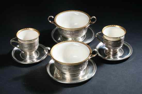 Appraisal: TWELVE INTERNATIONAL STERLING SILVER BOUILLON CUPS AND DEMITASSE CUPS WITH