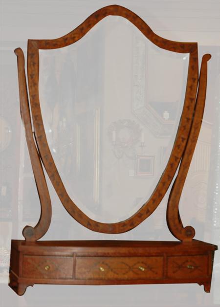 Appraisal: Victorian Style Inlaid Mahogany Dressing Mirror Estimate nbsp nbsp nbsp