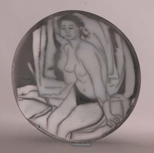 Appraisal: Nude Woman Wall Platter Smokeless Raku on Ceramic Caplan Jerry