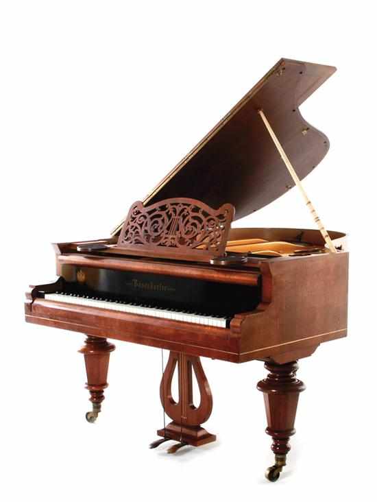 Appraisal: Bosendorfer mahogany-cased grand piano circa mahogany case with turned ivory