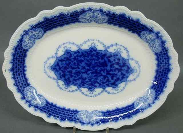 Appraisal: Oval Flow Blue platter th c x